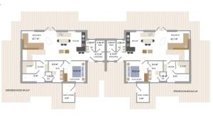 a floor plan of a building at Reetdorf Geltinger Birk Malerhaus Eichenwald in Nieby