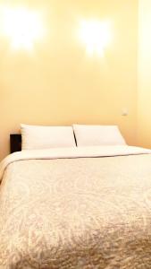 リヴィウにあるЦентр Свободиの枕2つが備わるドミトリールームのベッド1台分です。