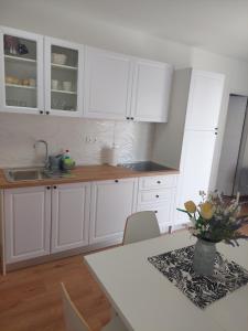 Kuchyň nebo kuchyňský kout v ubytování Seaside apartments