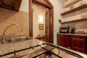 une cuisine avec un évier et un plan de travail dans l'établissement Ponte Vecchio - Appartamento Oltrarno Ruby, à Florence