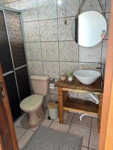 Koupelna v ubytování Recanto Pé na Areia SC