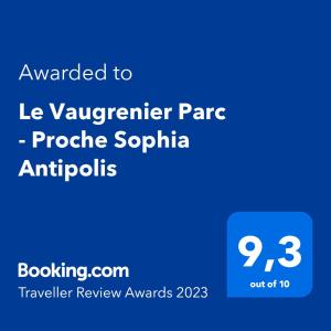 Fotografia z galérie ubytovania Le Vaugrenier Parc - Proche Sophia Antipolis - Climatisé v destinácii Villeneuve-Loubet