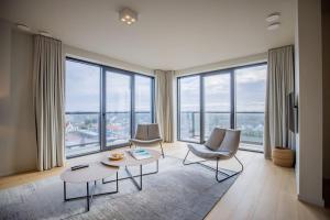 Χώρος καθιστικού στο Georgie Light, lofty luxurious