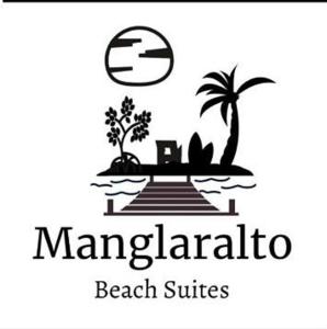 een logo voor een strandresort met een palmboom bij MANGLARALTO BEACH SUITE'S in Montañita