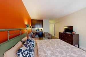 sypialnia z łóżkiem i salon w obiekcie Bella Paradiso 12 w mieście Eureka Springs