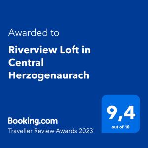 una schermata di un telefono con il messaggio assegnato al lotto di Riverview nel centro di lei. di Riverview Loft in Central Herzogenaurach a Herzogenaurach