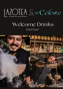 una portada de revista con un barman haciendo una bebida en Best location - Luxury and charming loft, en Panamá