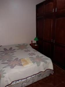1 dormitorio con 1 cama y vestidor en Raquel alojamiento en Puerto Iguazú