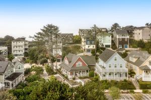 arial view of a residential neighborhood with houses at Olivia's Rose in Lincoln City