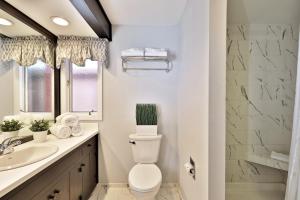 een badkamer met een toilet en een wastafel bij The Birch Ridge- Lace Room #3 - Queen Suite in Renovated Killington Lodge, Hot tubs, home in Killington