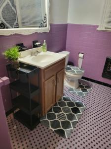 a bathroom with a sink and a toilet at The Barracks House of Joy in New Orleans