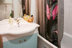 a bathroom with a sink and a shower at Studio 22 square meters In The Center Of Lyon in Lyon