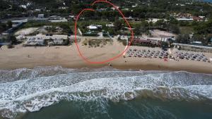 an aerial view of a beach with a red circle at Villa Miami Vieste in Vieste +38 photos