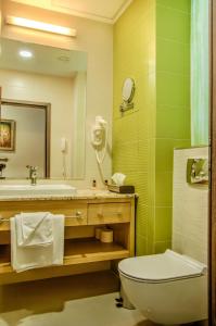 プロブディフにあるHoliday Inn Plovdiv, an IHG Hotelのバスルーム(トイレ、洗面台、鏡付)