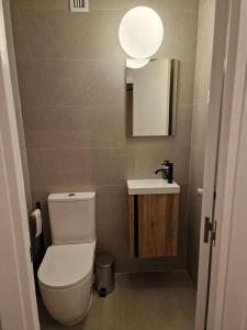 a bathroom with a toilet and a sink at Bakio Beach VIII by Aston Rentals in Bakio