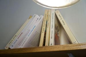 a book shelf with a bunch of books at Duplex Atelier / coeur de Lourmarin in Lourmarin