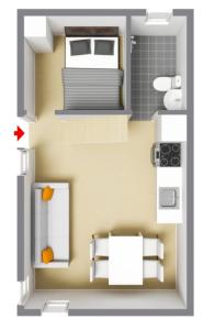 a floor plan of a small bathroom with at First Camp Aarhus - Jylland in Aarhus