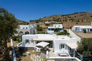 arial view of a villa with white buildings at A Delight House in Maráthion