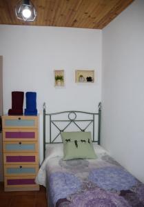 1 dormitorio con 1 cama y vestidor en Apartamentos loli, en Berga