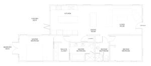 a floor plan of a house at Bright European House In Venice Beach 2bdr in Los Angeles