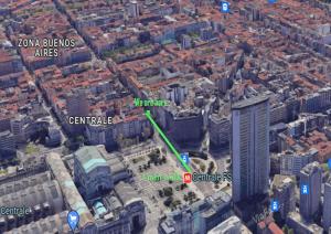 Cảnh Milano hoặc tầm nhìn thành phố từ khách sạn