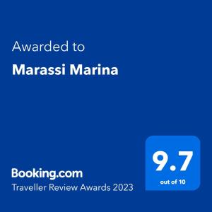 Certifikát, hodnocení, plakát nebo jiný dokument vystavený v ubytování Marassi Marina