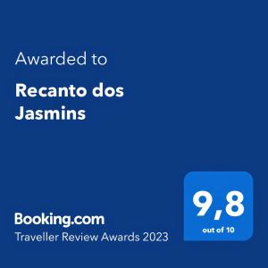 Recanto dos Jasmins Gramado的证书、奖牌、标识或其他文件