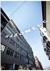 a building with a sign on the side of it at Gorgeous in Johannesburg