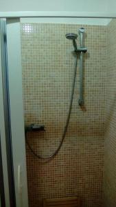 La salle de bains est pourvue d'une douche avec un tuyau. dans l'établissement Casa&Cantina, à Senise