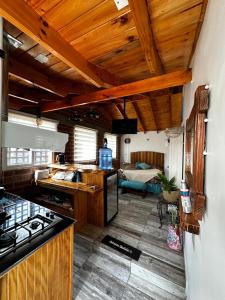 Kuchyň nebo kuchyňský kout v ubytování Loft para 2 en concón