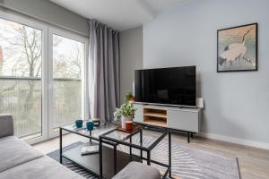 a living room with a tv and a couch at CityCenterApartments-11/19 in Bielsko-Biala