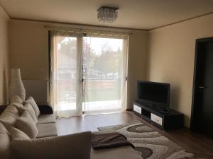 Televiisor ja/või meelelahutuskeskus majutusasutuses Paskal Apartman, near to the Hungaroring