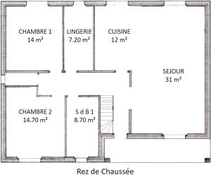 Plán poschodí v ubytovaní Côté Plage - Maison pour 12 vue mer