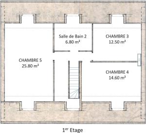 Plán poschodí v ubytovaní Côté Plage - Maison pour 12 vue mer