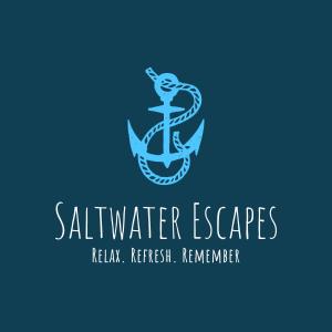 a logo for a saltwater agency with an anchor at Polly's Place, Brixham in Brixham