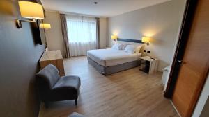Postel nebo postele na pokoji v ubytování Hotel Diego de Almagro Castro