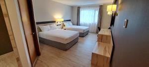 Postel nebo postele na pokoji v ubytování Hotel Diego de Almagro Castro