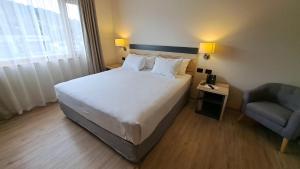 Postel nebo postele na pokoji v ubytování Hotel Diego de Almagro Castro