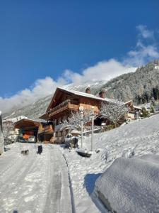 un lodge de esquí frente a la nieve en Haus Breitfuss, en Enzenstall