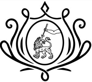 a drawing of a lion with a bow and arrow in a shield at La Freccia e il Leone in Pratola Peligna