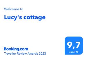 Certifikát, hodnocení, plakát nebo jiný dokument vystavený v ubytování Lucy's cottage