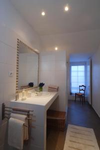 uma casa de banho com um lavatório e um espelho em Maison d'hôtes Paris Riverside em Saint-Maur-des-Fossés