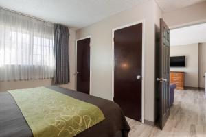 Postel nebo postele na pokoji v ubytování Rodeway Inn & Suites Hwy 217 & 26 W