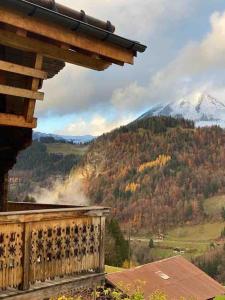 vista su una montagna ricoperta di neve di Boutique Chalet Panoramic Views Hot Tub a Vers L'Eglise