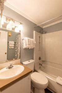 a bathroom with a sink and a toilet and a tub at ML204 2BR/2BA Bright & Airy Lift View WiFi EZ Park in Dunmore