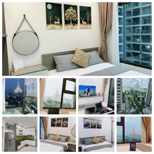 Postel nebo postele na pokoji v ubytování NK#Homestay#Vinhomes#Oceanpark#3PN#C43