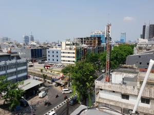 a view of a city with buildings and a street at N3 Zainul Arifin Hotel in Jakarta