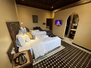 TV a/nebo společenská místnost v ubytování Hotel Riad Xaluca
