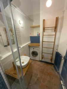 bagno con servizi igienici e lavatrice. di Jolie maison 6 couchages proche Versailles a La Celle-Saint-Cloud