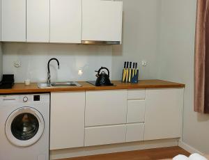 Kuchyňa alebo kuchynka v ubytovaní Hugo Star Apartments